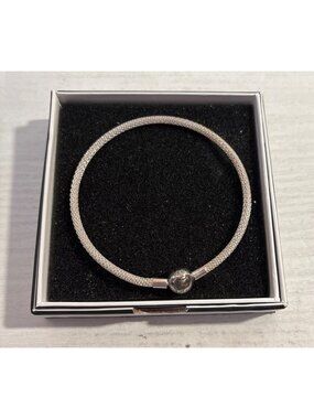 925 Sterling Silver Forever Love Charm Bracelet LaMenars 21cm In Gift Box